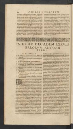 In Et Ad Decadem LXXVIII. Errorvm Antonii Fabri.
