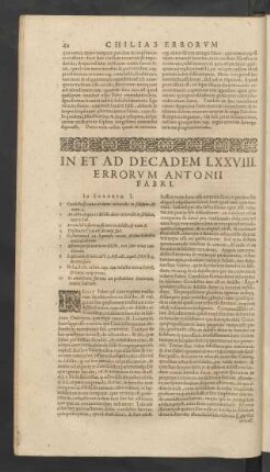 In Et Ad Decadem LXXVIII. Errorvm Antonii Fabri.