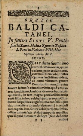 Xisti V. Et Vrbani VII. Romanor. Pontif. Nvper Vita Fvnctorvm, Orationes Funebres