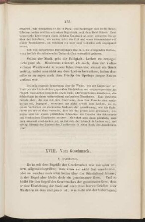 XVIII. Vom Geschmack.
