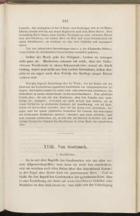 XVIII. Vom Geschmack.