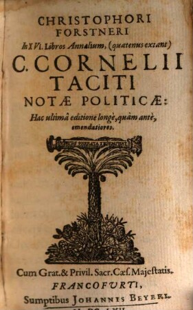 In XVI libros Annalium, quatenus exstant, C. Cornelii Taciti notae politicae