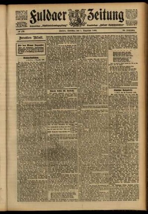 Zweite Ausgabe vom Samstag, den 01. Dezember 1906.