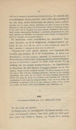 VII. Gouverneurs-Generaal van Neerlands Indie