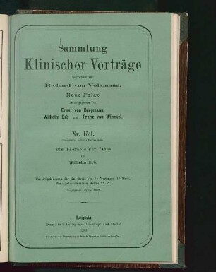 Die Therapie der Tabes