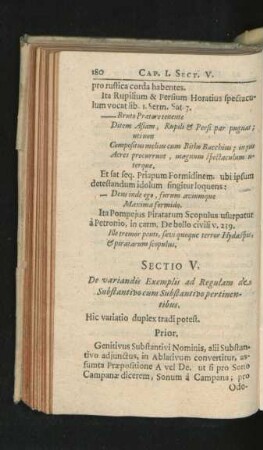 Sectio V. De variandis Exemplis ad Regulam de Substantivo pertinentibus.