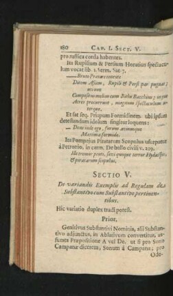 Sectio V. De variandis Exemplis ad Regulam de Substantivo pertinentibus.