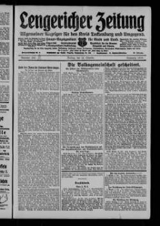 Lengericher Zeitung : allgemeiner Anzeiger für den Kreis Tecklenburg und Umgegend : Amtsblatt für die Aemter Lengerich und Lienen in Westfalen : Haupt-Anzeigenblatt für Stadt und Land : Organ des Landratsamtes und Amtsgericht in Tecklenburg : unabhängige Tageszeitung für die Orte Lengerich, Hohne, Tecklenburg, Ladbergen, Lienen, Kattenvenne, Natrup-Hagen, Brochterbeck, Westerkappeln, Leeden und Ledde