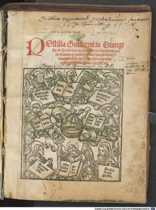 Postilla Guillermi in Euangelia et Epistolas de tempore de sanctis et pro de functis [!] p[er] cursum anni : vnacu[m] biblie [et] marginalib[us] apositis co[n]cordantijs castigatissimo studio emendate