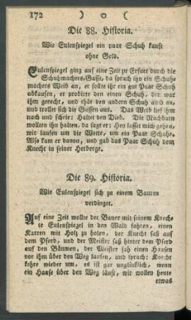 Die 88. Historia. Wie Eulenspiegel ein paar Schuh kauft ohne Geld
