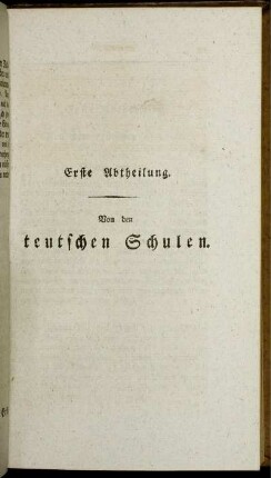 Erste Abtheilung. Von den teutschen Schulen.