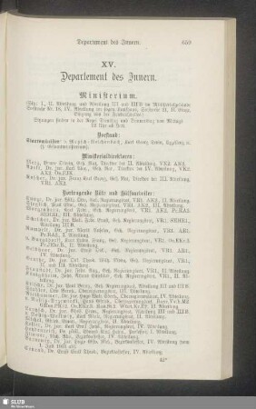 XV. Departement des Innern