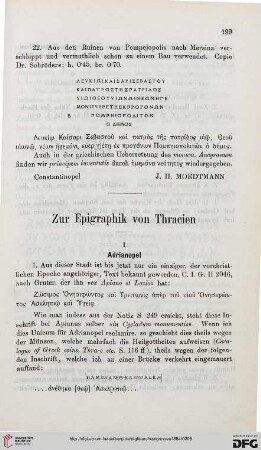 8: Zur Epigraphik von Thracien