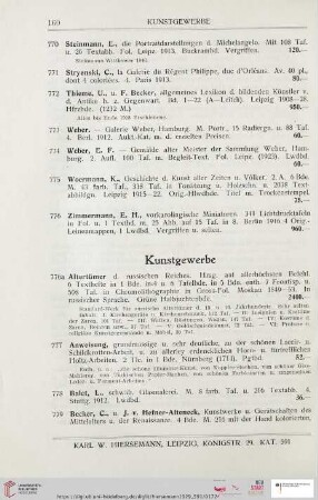 Kunstgewerbe (Nr. 776a – 828)