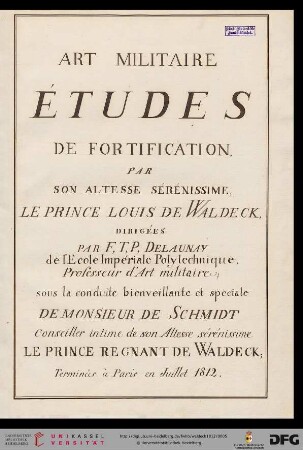 Art militaíre : études de fortification