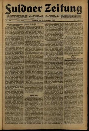 Erste Ausgabe vom Dienstag, den 31. Dezember 1912.