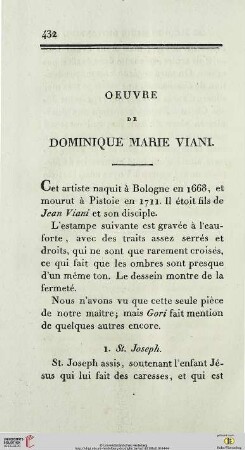 Oeuvre de Dominique Marie Viani
