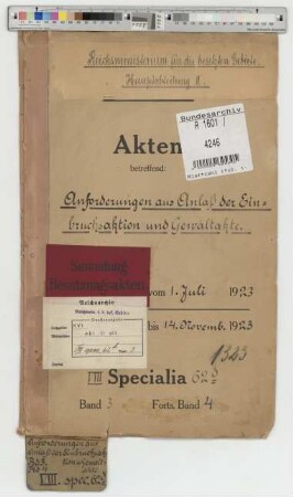 Anforderungen aus Anlaß der Einbruchsaktion und Gewaltakte: Bd. 3