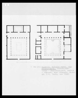 Milet, Grundriss des römischen Hofhauses beim Athenatempel