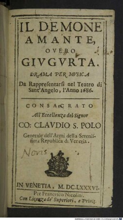 Il demone amante, overo Giugurta