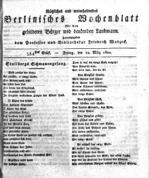 584stes Stueck, Freitag, den 10. Maerz 1820