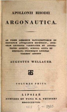 Apollonii Rhodii Argonautica, 1