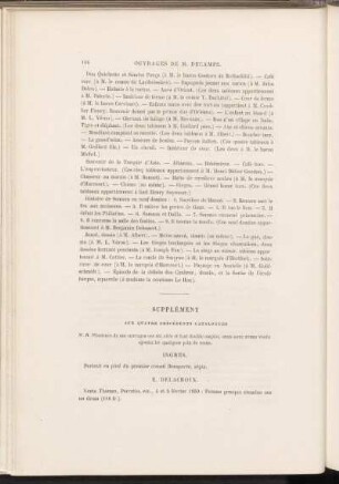Supplément aux quatre précédents catalogues