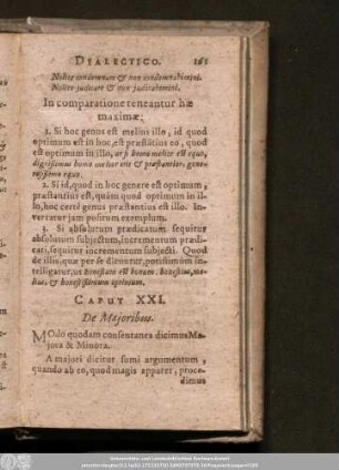 Caput XXI. De Maioribus.