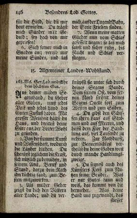 15. Allgemeiner Landes-Wohlstand.