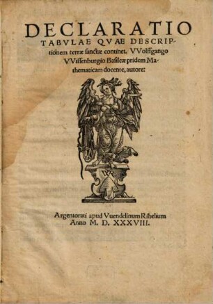 Declaratio Tabulae Quae Descriptionem terrae sanctae continet