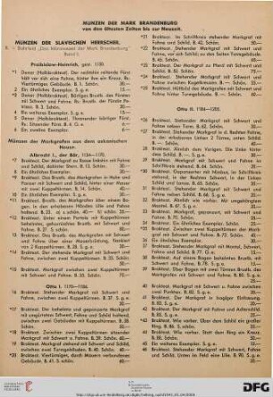 Münzen der Mark Brandenburg von den ältesten Zeiten bis zur Neuzeit (Nr. 1-119)
