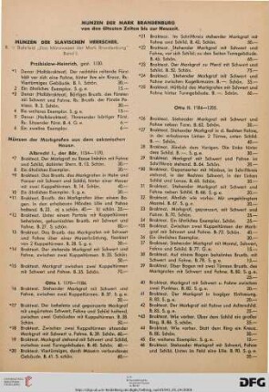 Münzen der Mark Brandenburg von den ältesten Zeiten bis zur Neuzeit (Nr. 1-119)