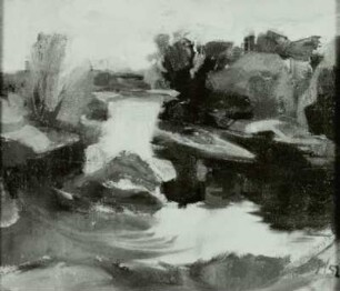 Flußlandschaft : Flußlandschaft. Eingereichtes Bild für die 3. Deutsche Kunstausstellung Dresden, Albertinum, 1953.03-1953.05, dokumentiert 1953 von der Deutschen Fotothek