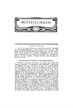 Von der schleswig-holsteinischen Lehrerversammlung