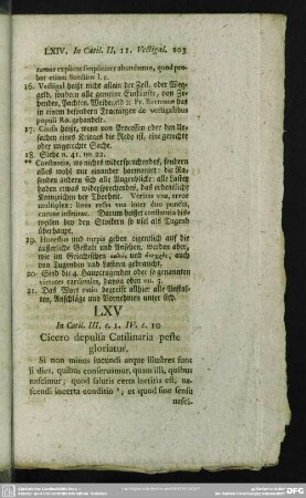LXV In Catil. III. c. 1. IV. c. 10 Cicero depulsa Catilinaria peste gloriatur