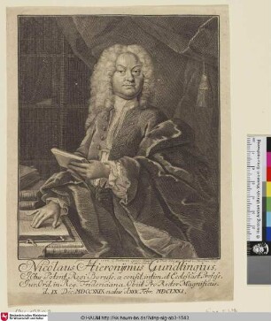 Nicolaus Hieronijmus Gundlingius [Nicolaus Hieronymus Gundling]