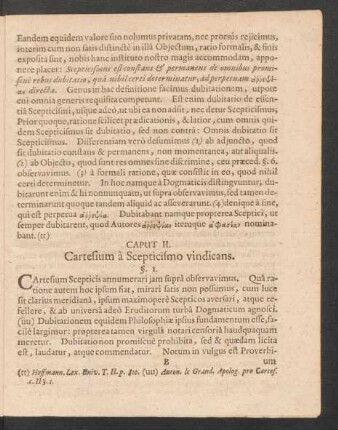Caput II. Cartesium a Scepticismo vindicans.
