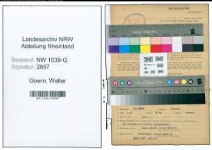 Entnazifizierung Walter Gowin , geb. 30.07.1899 (Postbeamter)