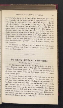 Die unierte Freikirche in Schottland