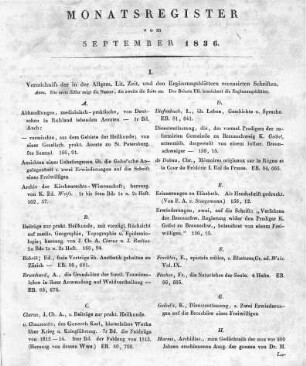 Monatsregister September