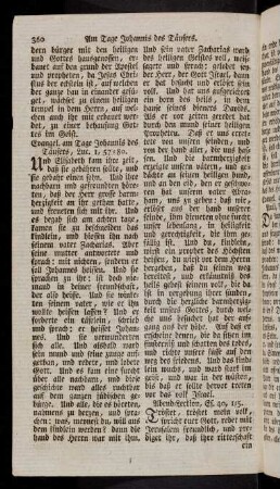 360-364, Evangelium am Tage Johannis des Taeufers; ...