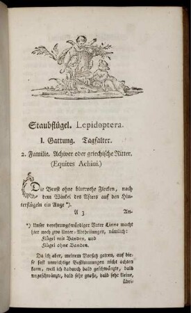 Staubflügel. Lepidoptera. I. Gattung. Tagfalter.