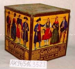 Vorrats-Blechdose für "Original Celle Zwieback Carl Ehlers AELTESTE CELLER ZWIEBACKFARBIK CELLE"