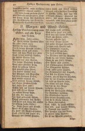 II. Morgen- und Abend-Gebete