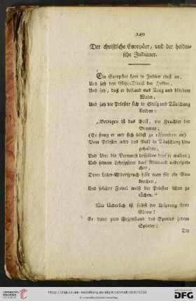 Der christliche Europaeer, und der heidnische Indianer