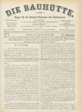 No. 8. Frankfurt a. M., den 21. Februar 1914. 57. Jahrgang.