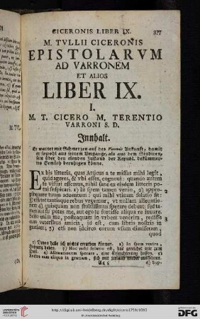 Liber IX: Ad Varronem et alios