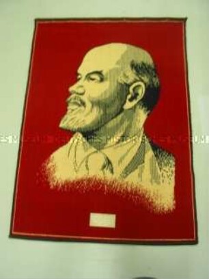 Wandteppich mit Porträt von W.I. Lenin