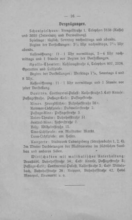 Vergnügungen.