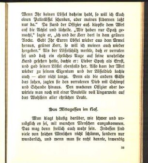 Das Mittagessen im Hof.